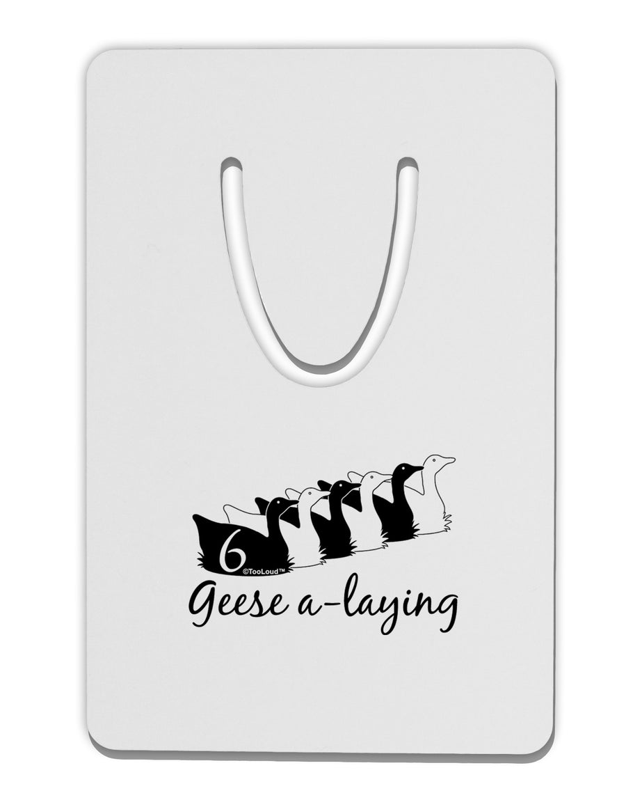 Six Geese A laying Text Aluminum Paper Clip Bookmark-Bookmark-TooLoud-White-Davson Sales