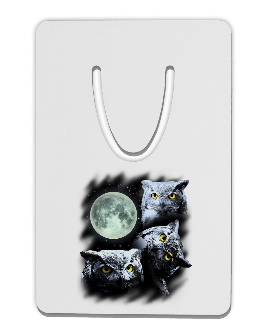 Three Owls and Moon Aluminum Paper Clip Bookmark-Bookmark-TooLoud-White-Davson Sales