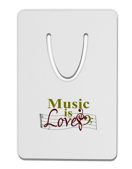 Music Is Love Aluminum Paper Clip Bookmark-Bookmark-TooLoud-White-Davson Sales