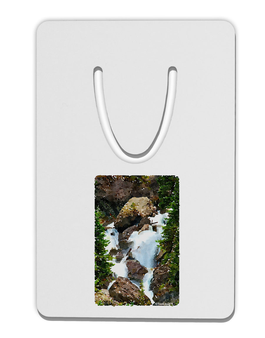 TooLoud Waterfall Watercolor Aluminum Paper Clip Bookmark-Bookmark-TooLoud-White-Davson Sales