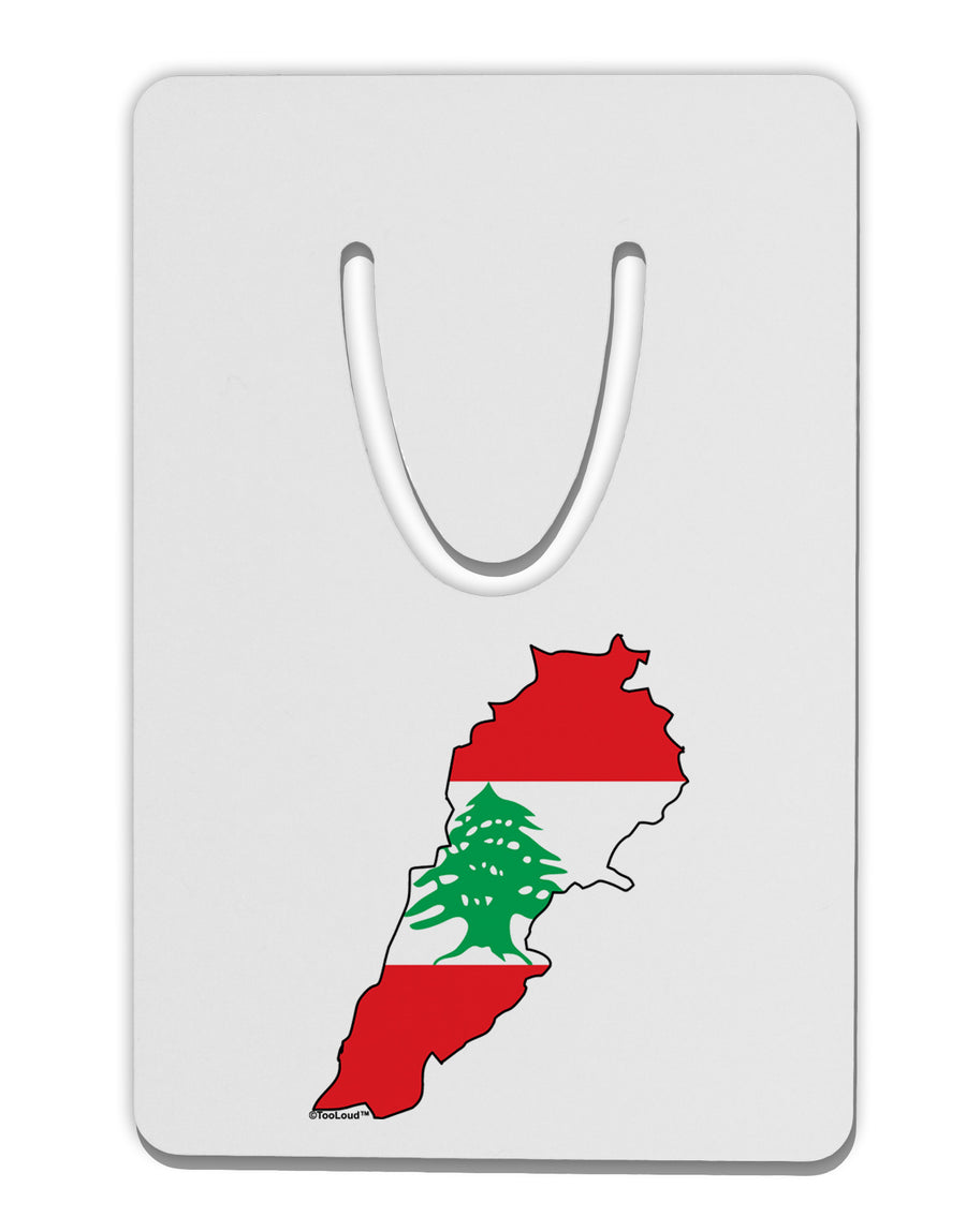 Lebanon Flag Silhouette Aluminum Paper Clip Bookmark-Bookmark-TooLoud-White-Davson Sales