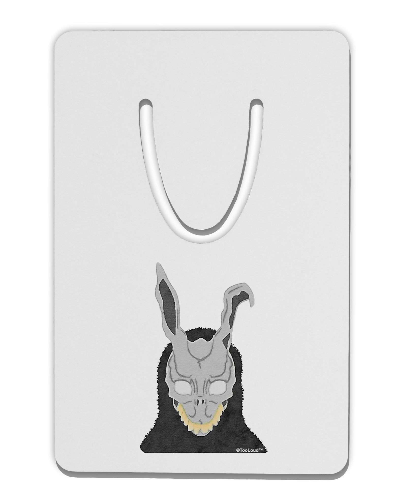 Scary Buny Face Watercolor Aluminum Paper Clip Bookmark-Bookmark-TooLoud-White-Davson Sales