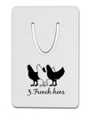 Three French Hens Text Aluminum Paper Clip Bookmark-Bookmark-TooLoud-White-Davson Sales