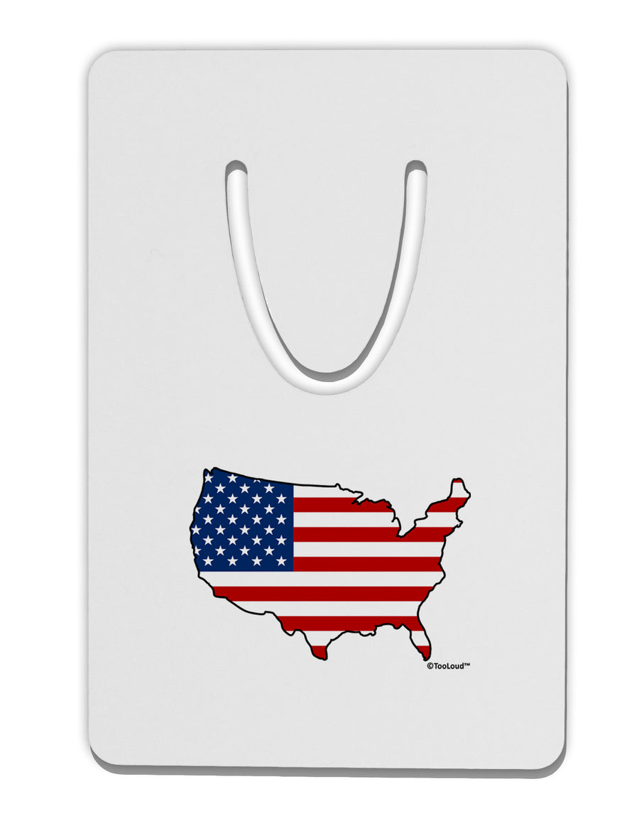 United States Cutout - American Flag Design Aluminum Paper Clip Bookmark by TooLoud-Bookmark-TooLoud-White-Davson Sales