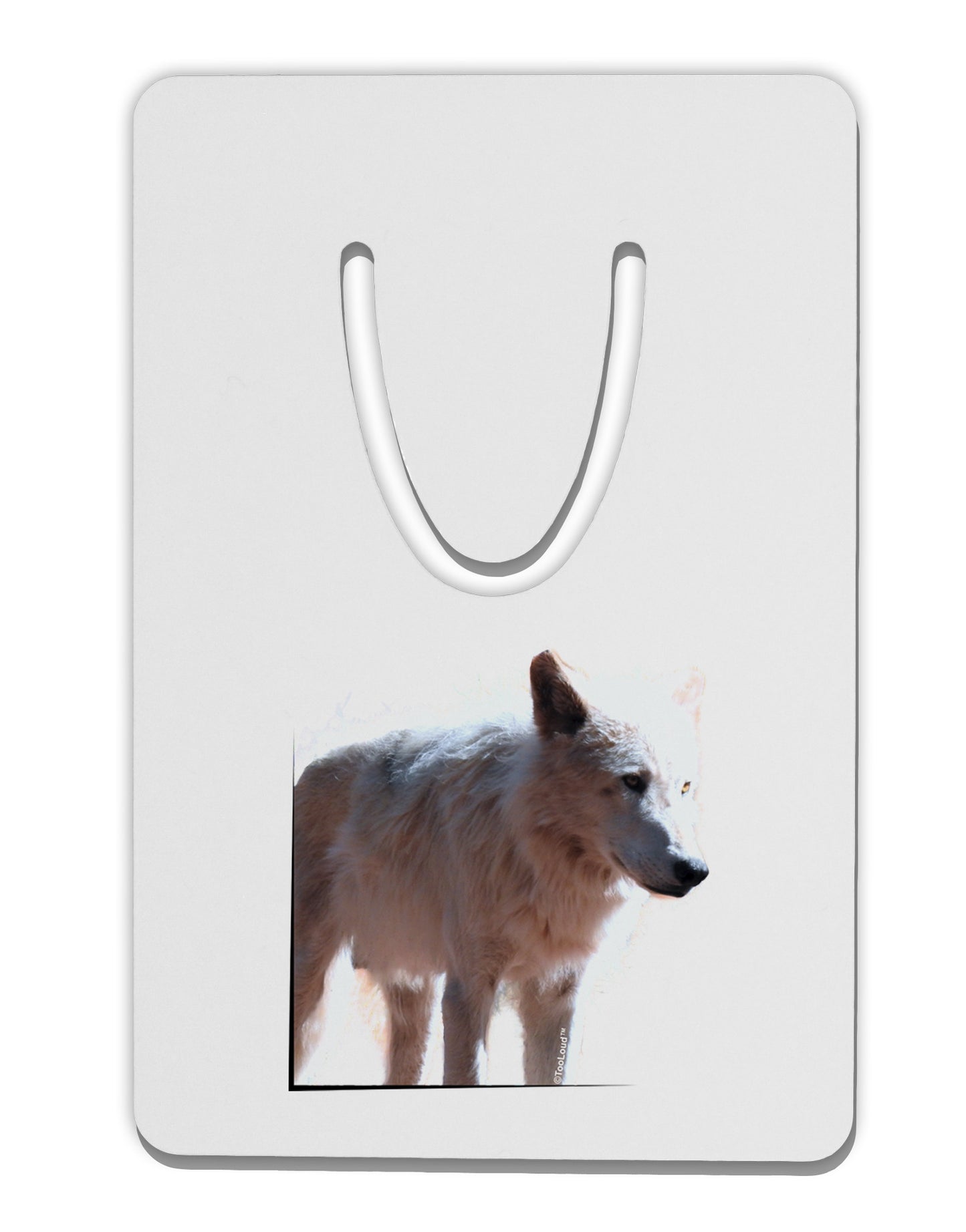 Magnificent Full White Wolf Aluminum Paper Clip Bookmark-Bookmark-TooLoud-White-Davson Sales
