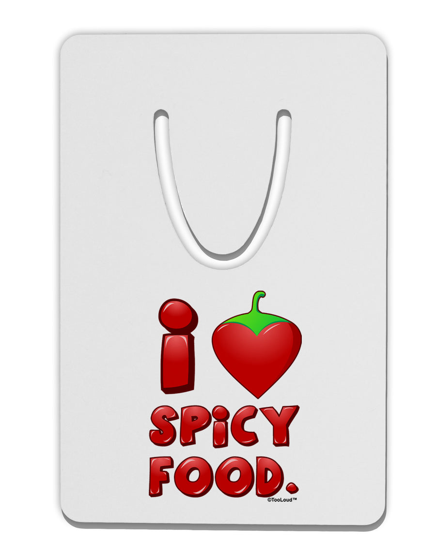 I Heart Spicy Food Aluminum Paper Clip Bookmark-Bookmark-TooLoud-White-Davson Sales