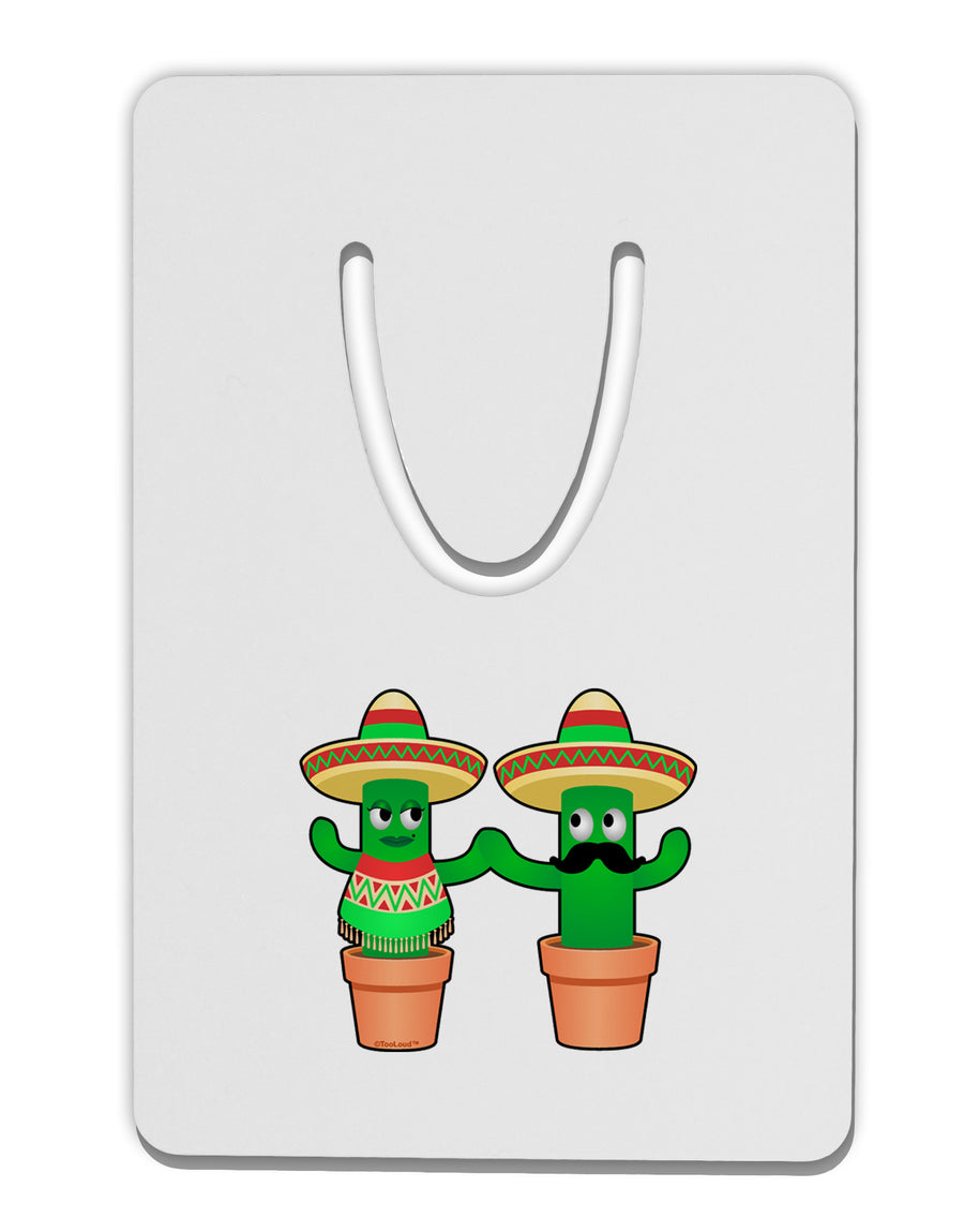 Fiesta Cactus Couple Aluminum Paper Clip Bookmark by TooLoud-Bookmark-TooLoud-White-Davson Sales