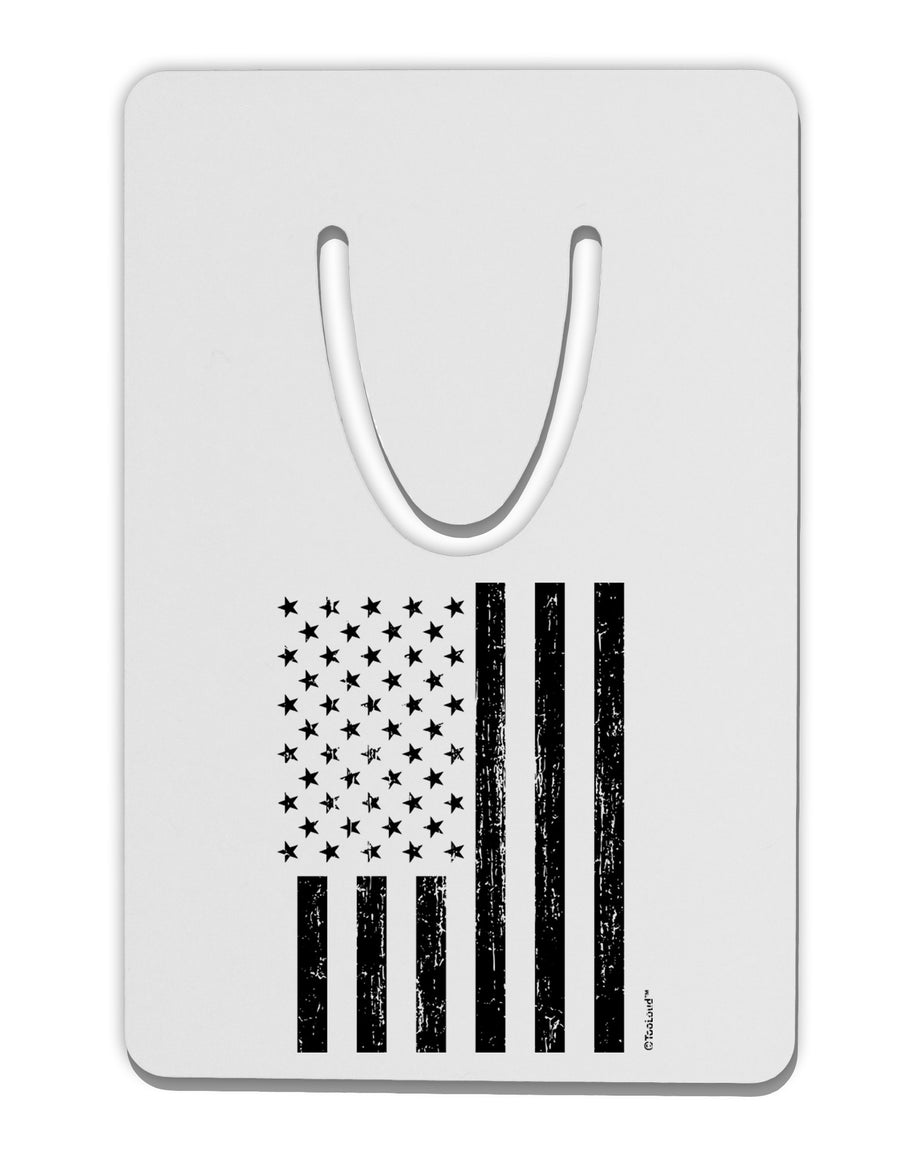 Stamp Style American Flag - Distressed Aluminum Paper Clip Bookmark by TooLoud-Bookmark-TooLoud-White-Davson Sales