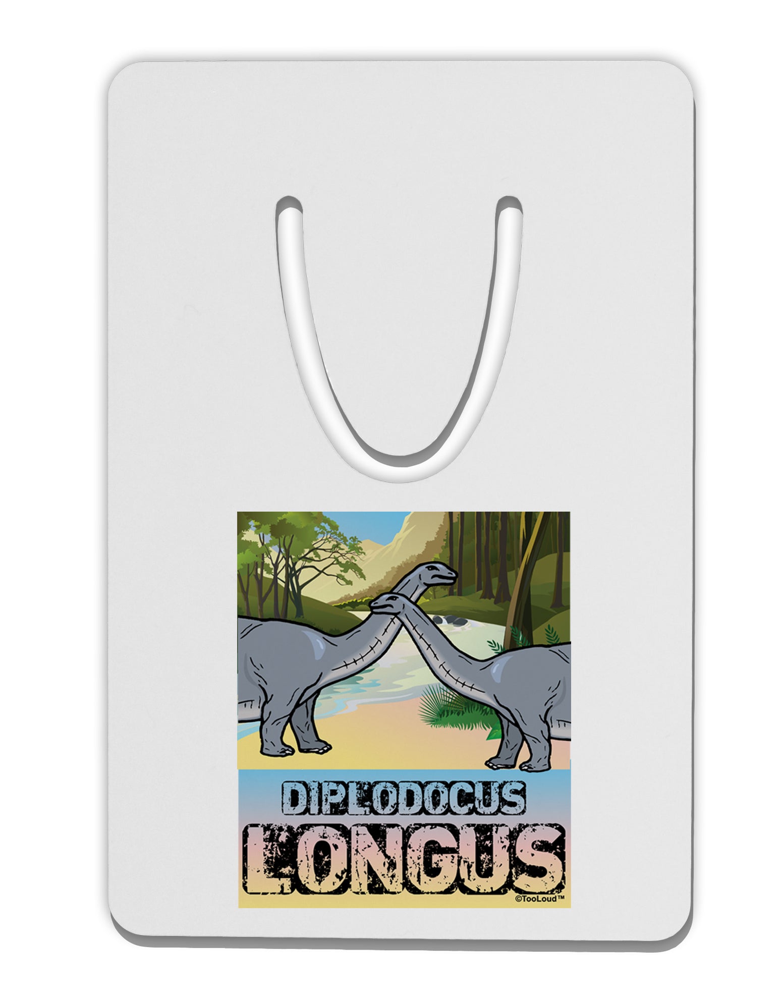 Diplodocus Longus - With Name Aluminum Paper Clip Bookmark by TooLoud-TooLoud-White-Davson Sales