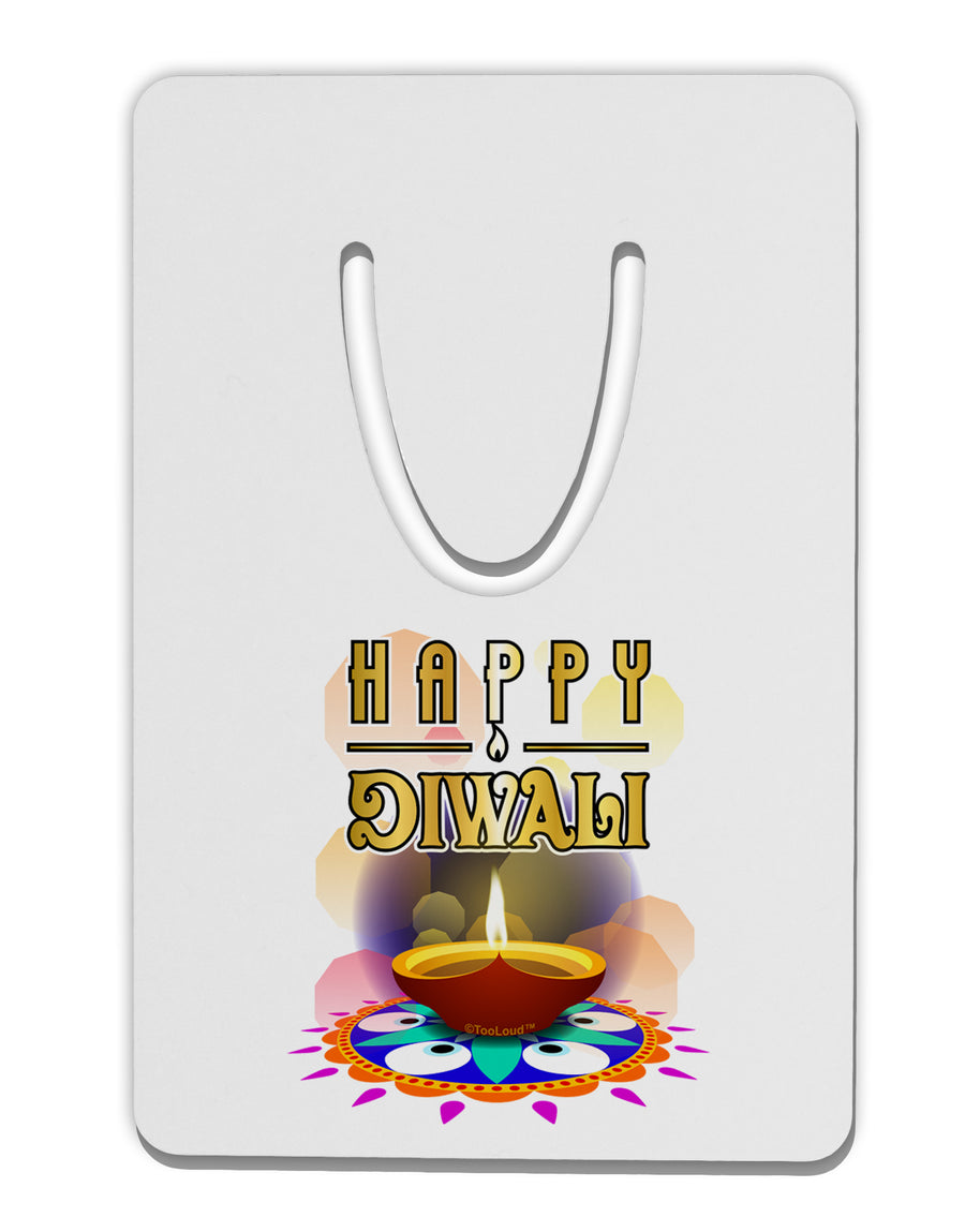 Happy Diwali - Rangoli and Diya Aluminum Paper Clip Bookmark by TooLoud-TooLoud-White-Davson Sales