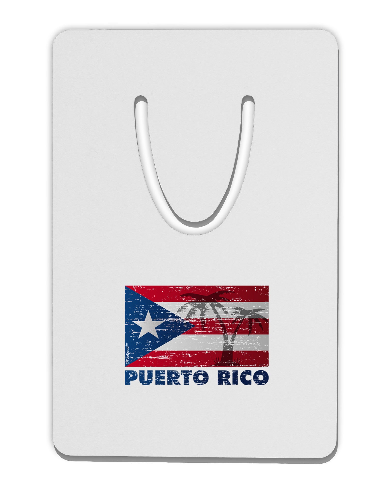 Distressed Puerto Rico Flag Aluminum Paper Clip Bookmark-Bookmark-TooLoud-White-Davson Sales