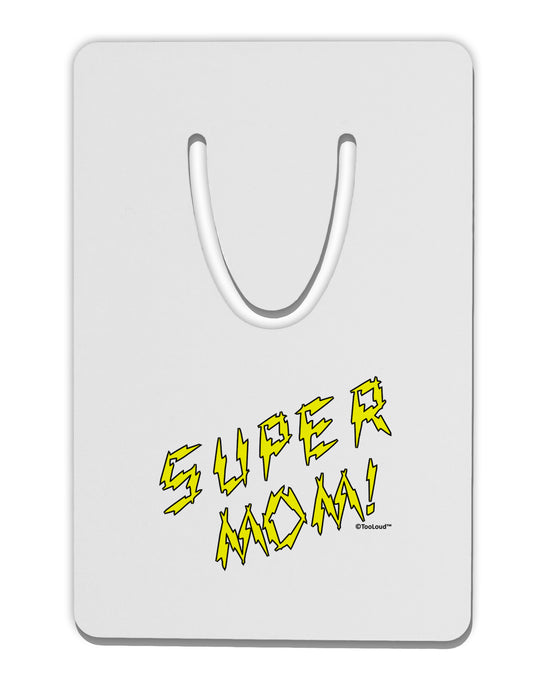 Super Mom - Lightening Bolt Design Aluminum Paper Clip Bookmark by TooLoud-Bookmark-TooLoud-White-Davson Sales