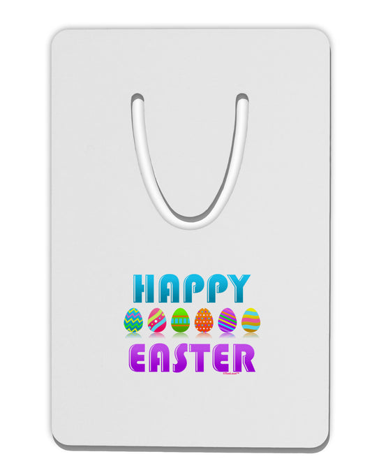 Happy Easter Decorated Eggs Aluminum Paper Clip Bookmark-Bookmark-TooLoud-White-Davson Sales