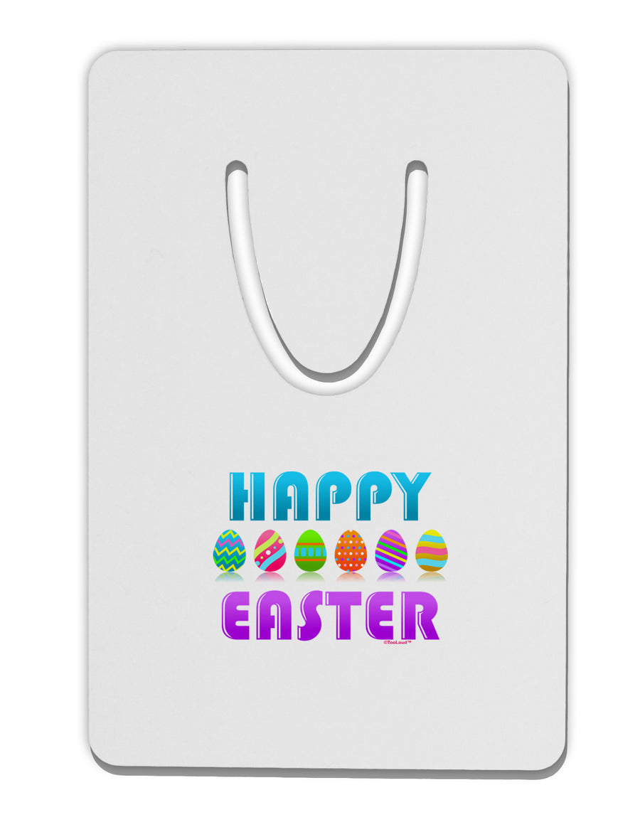 Happy Easter Decorated Eggs Aluminum Paper Clip Bookmark-Bookmark-TooLoud-White-Davson Sales