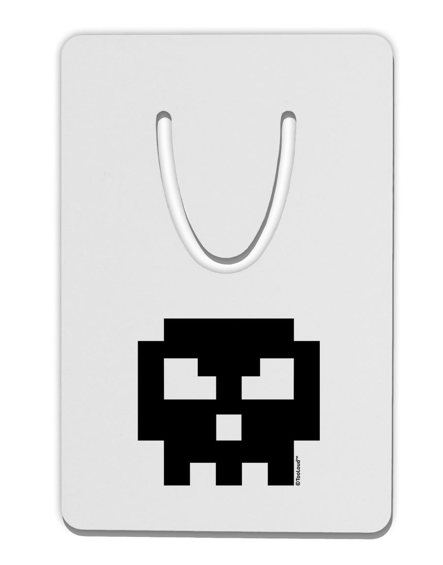 Retro 8-Bit Skull Aluminum Paper Clip Bookmark-Bookmark-TooLoud-White-Davson Sales