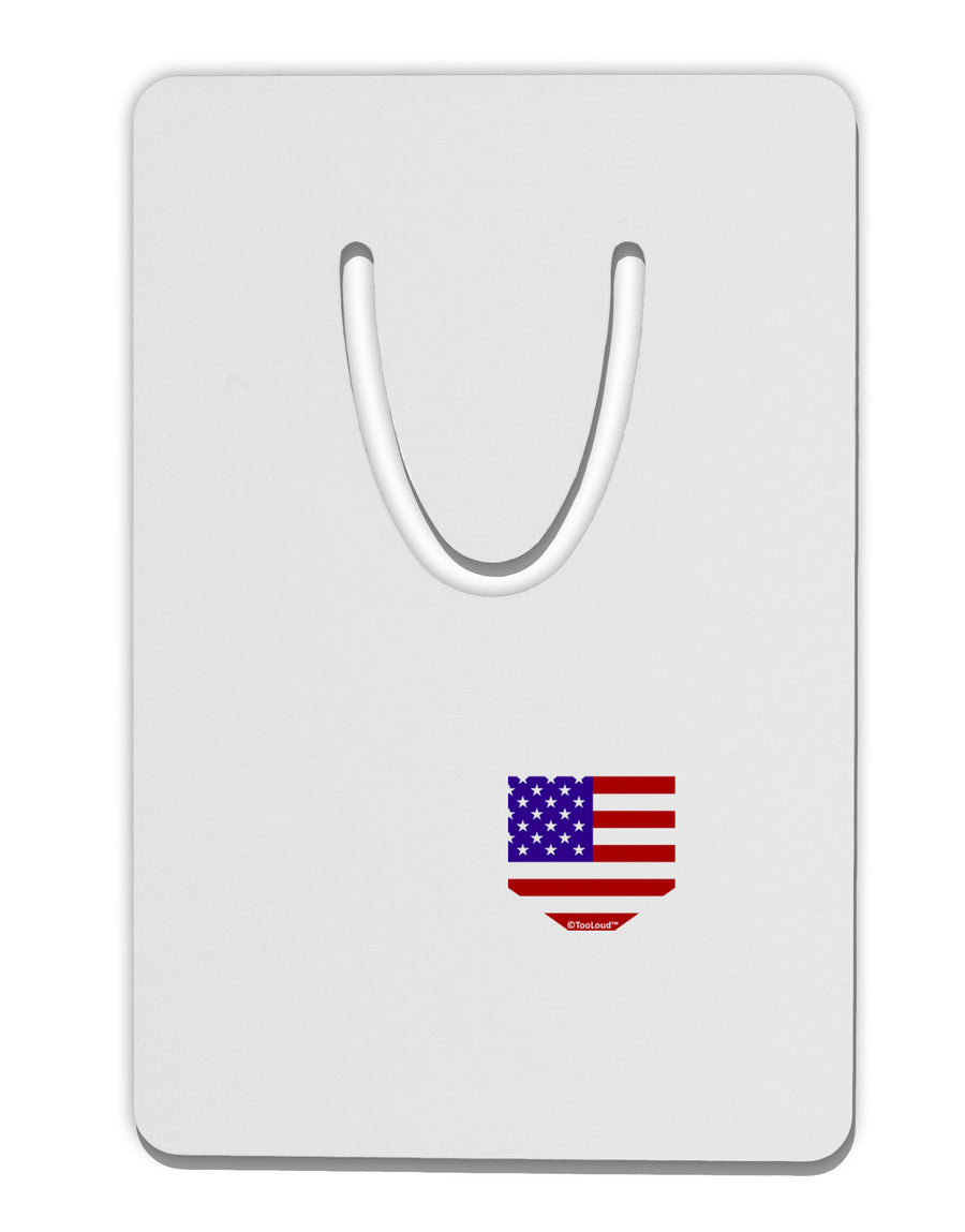 American Flag Faux Pocket Design Aluminum Paper Clip Bookmark by TooLoud-Bookmark-TooLoud-White-Davson Sales
