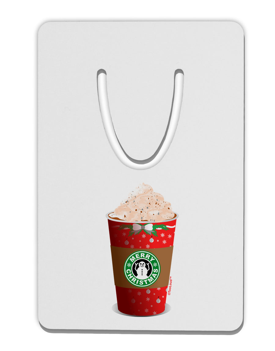 Merry Christmas Latte Cup Aluminum Paper Clip Bookmark-Bookmark-TooLoud-White-Davson Sales