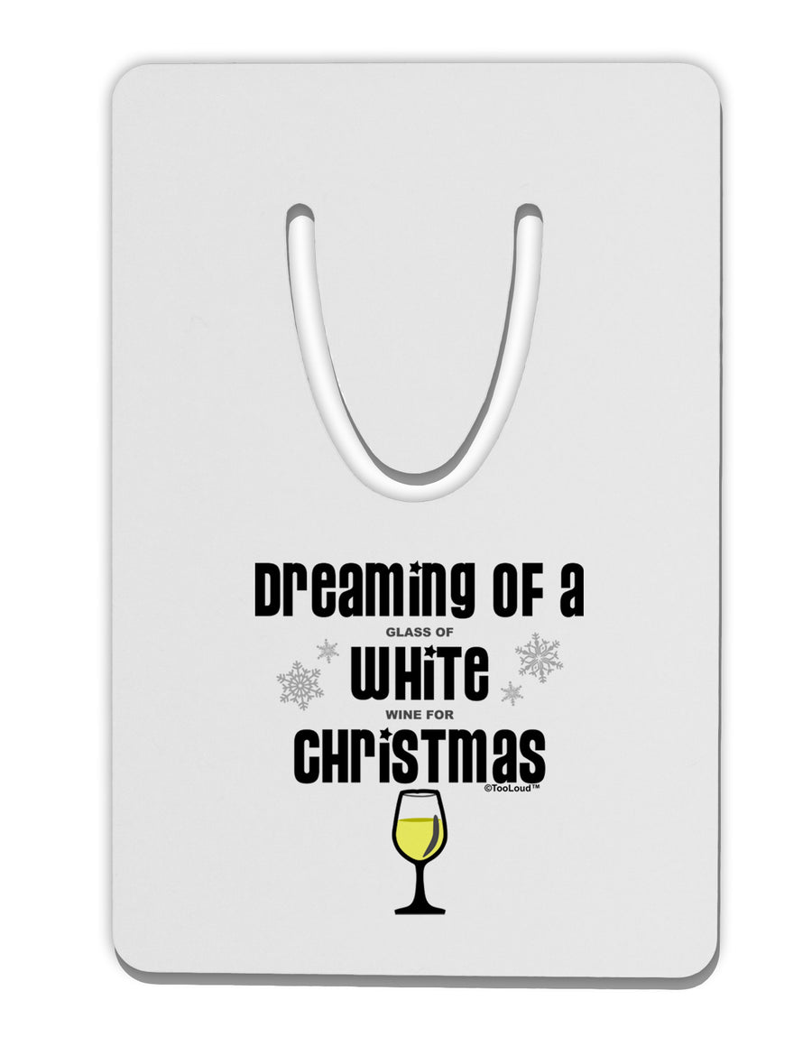 White Wine For Christmas Aluminum Paper Clip Bookmark-Bookmark-TooLoud-White-Davson Sales