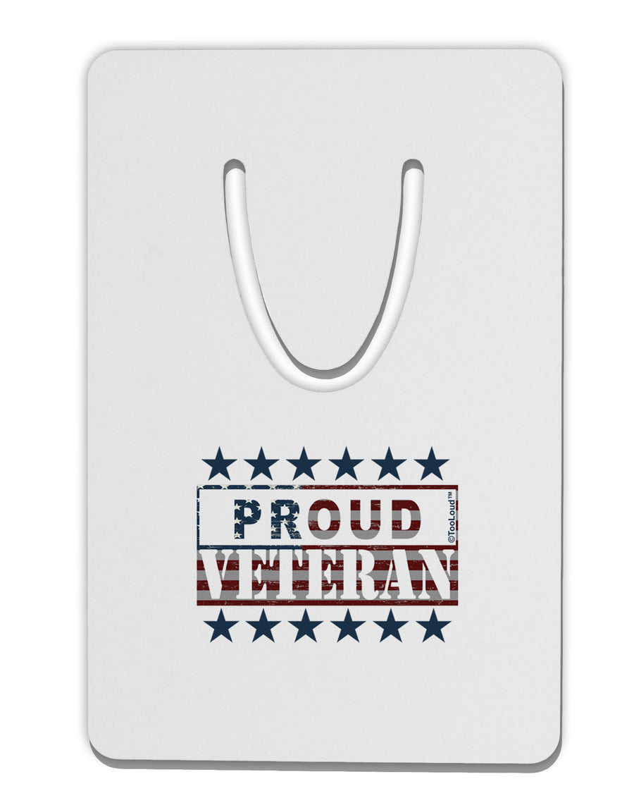 Proud Veteran Flag Aluminum Paper Clip Bookmark-Bookmark-TooLoud-White-Davson Sales