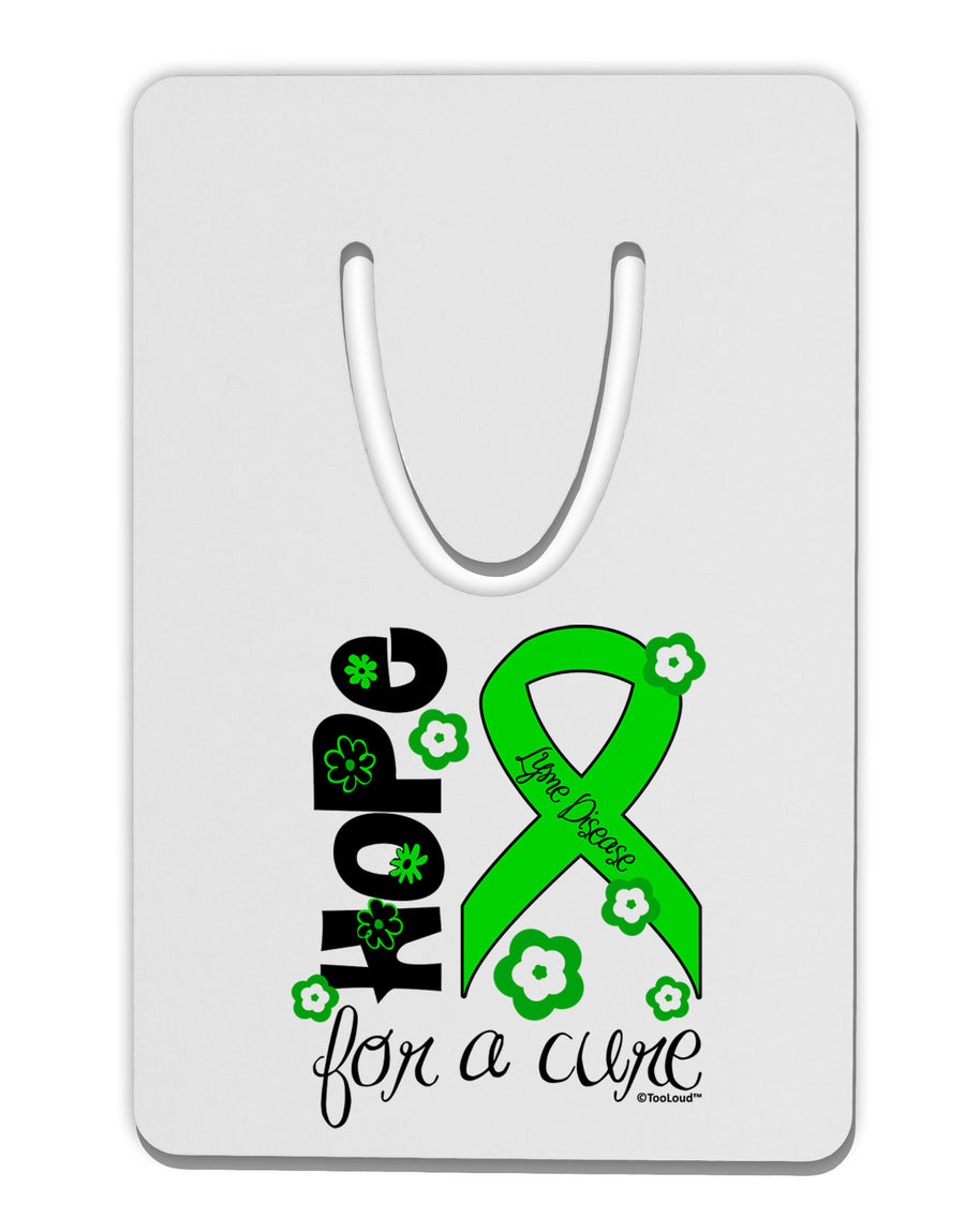 Hope for a Cure - Lime Green Ribbon Lyme Disease - Flowers Aluminum Paper Clip Bookmark-Bookmark-TooLoud-White-Davson Sales