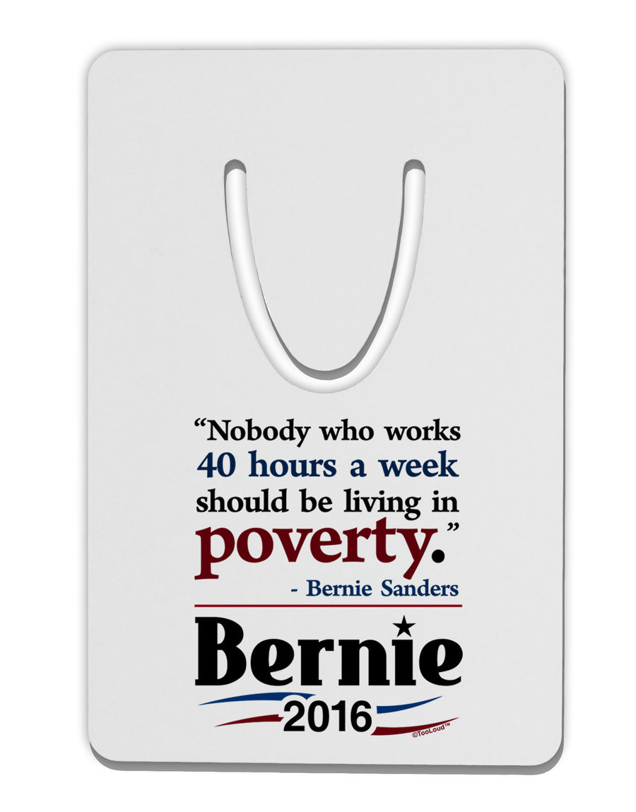 Bernie on Jobs and Poverty Aluminum Paper Clip Bookmark-Bookmark-TooLoud-White-Davson Sales