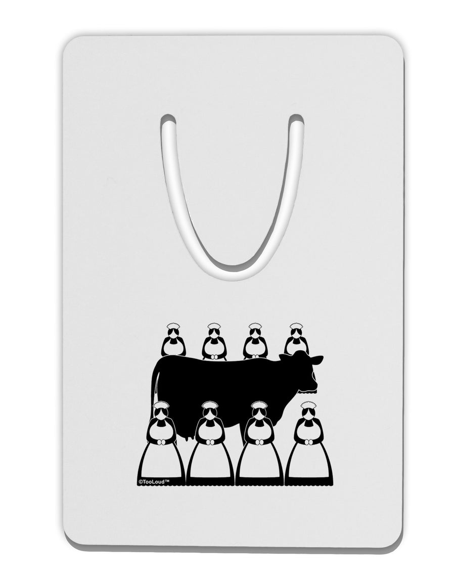 Eight Maids A Milking Aluminum Paper Clip Bookmark-Bookmark-TooLoud-White-Davson Sales