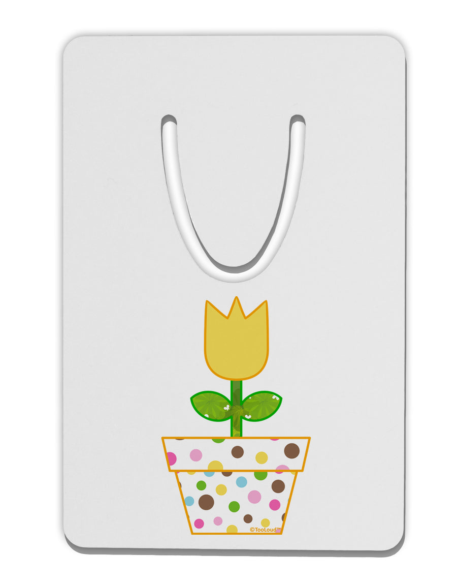 Easter Tulip Design - Yellow Aluminum Paper Clip Bookmark by TooLoud-Bookmark-TooLoud-White-Davson Sales