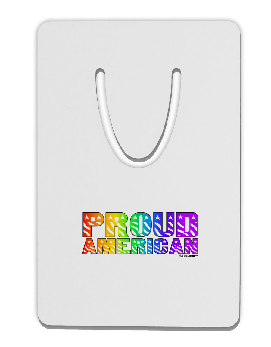 Proud American Rainbow Text Aluminum Paper Clip Bookmark by TooLoud-Bookmark-TooLoud-White-Davson Sales