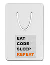 Eat Sleep Code Repeat Aluminum Paper Clip Bookmark by TooLoud-TooLoud-White-Davson Sales