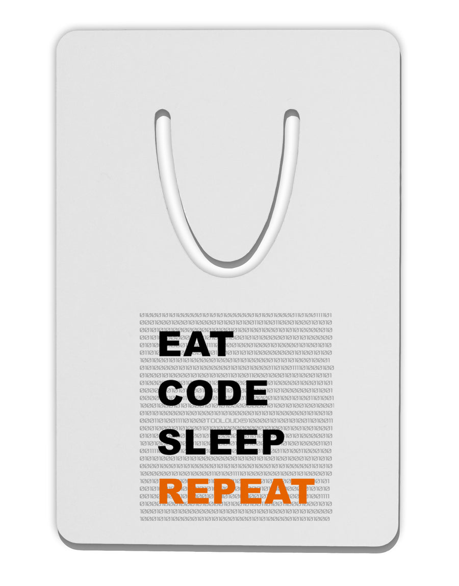 Eat Sleep Code Repeat Aluminum Paper Clip Bookmark by TooLoud-TooLoud-White-Davson Sales