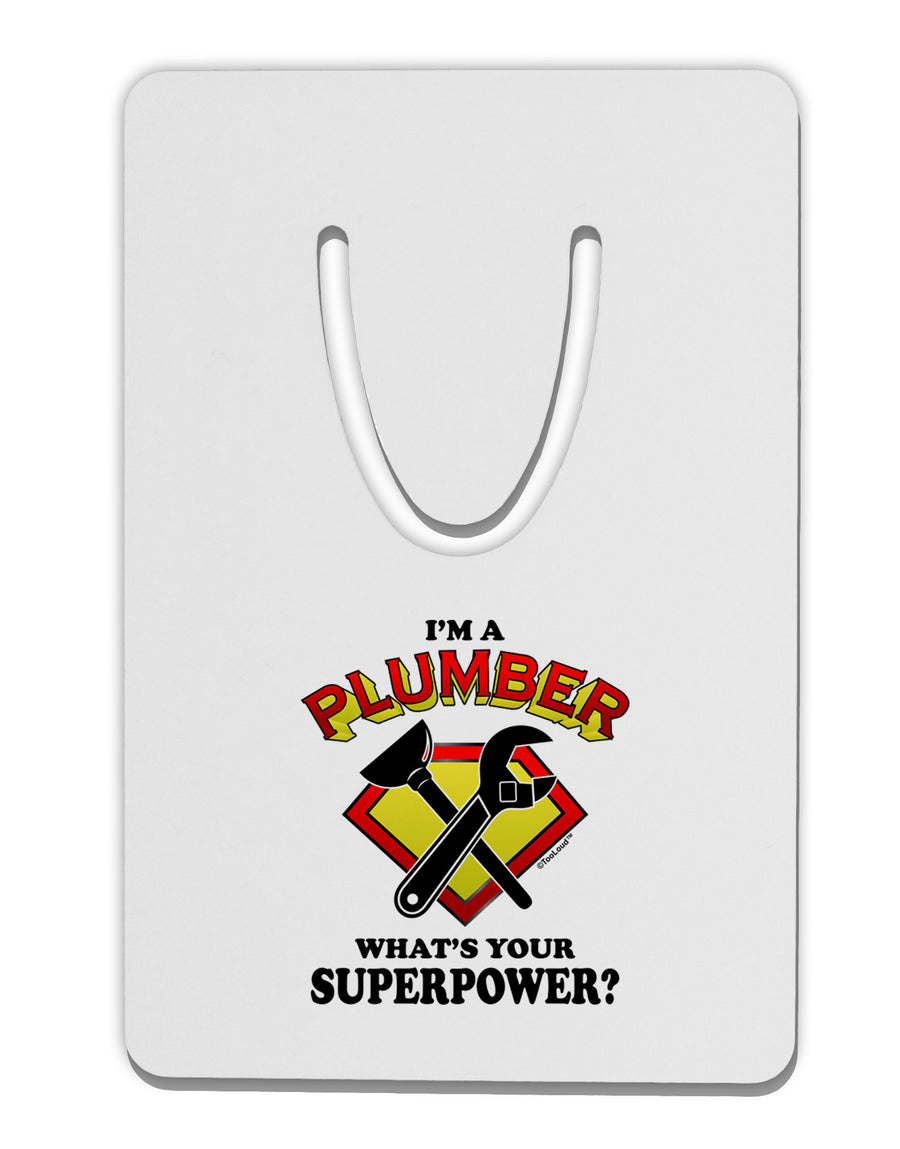 Plumber - Superpower Aluminum Paper Clip Bookmark-Bookmark-TooLoud-White-Davson Sales