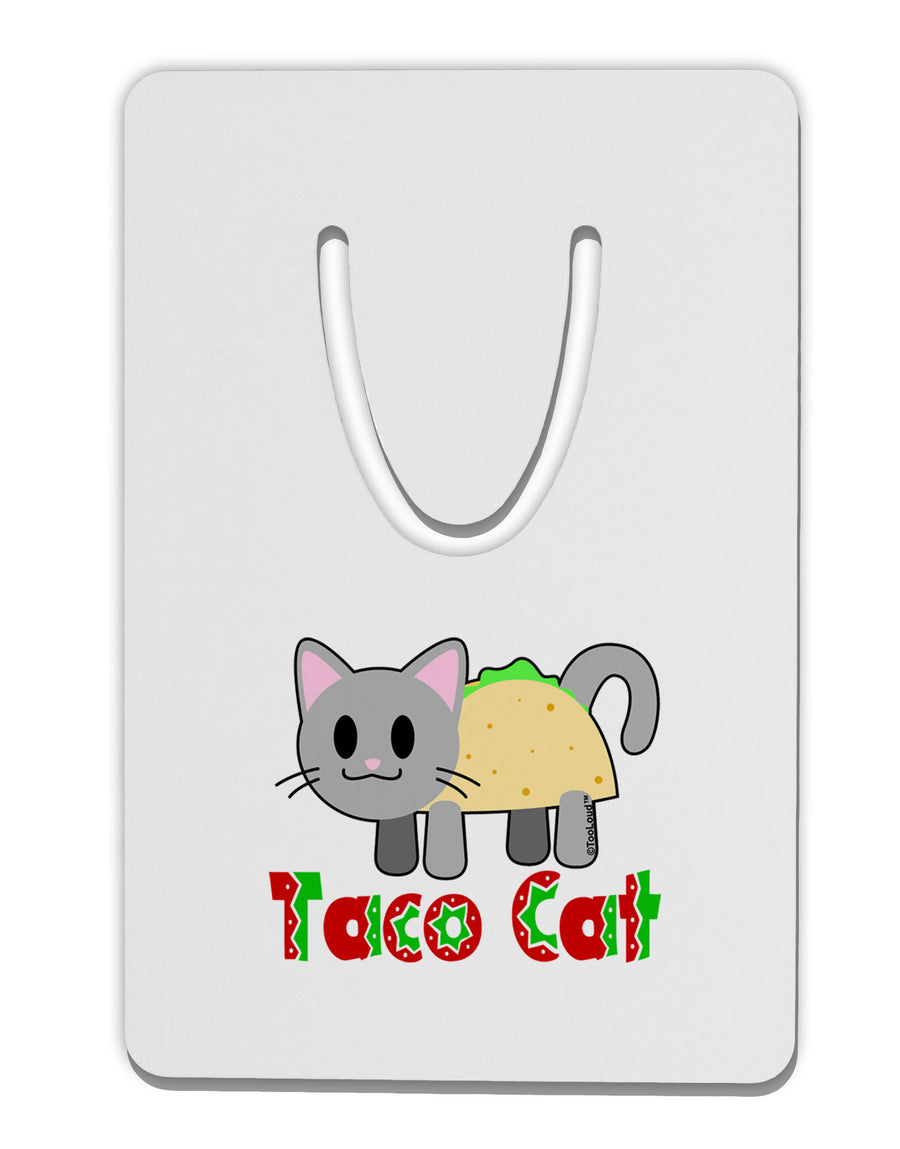 Cute Taco Cat Design Text Aluminum Paper Clip Bookmark by TooLoud-Bookmark-TooLoud-White-Davson Sales