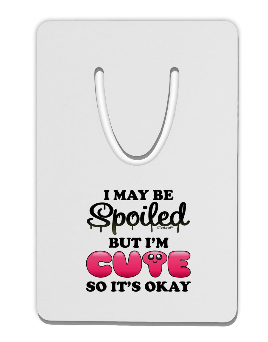 Spoiled But Cute Pink Aluminum Paper Clip Bookmark-Bookmark-TooLoud-White-Davson Sales