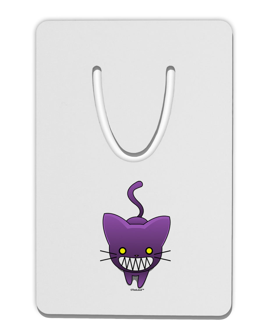 Evil Kitty Aluminum Paper Clip Bookmark-Bookmark-TooLoud-White-Davson Sales