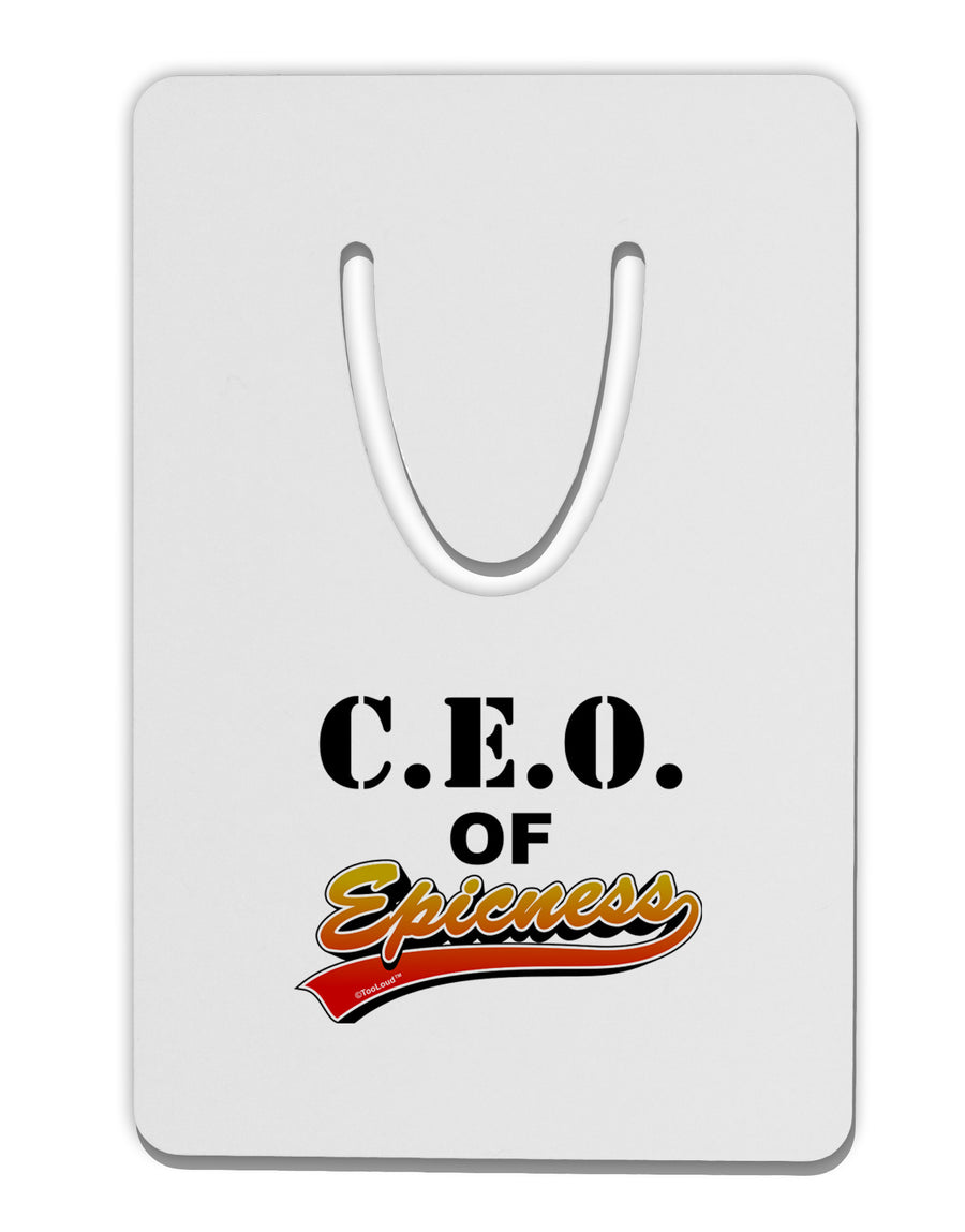 CEO Of Epicness Aluminum Paper Clip Bookmark-Bookmark-TooLoud-White-Davson Sales