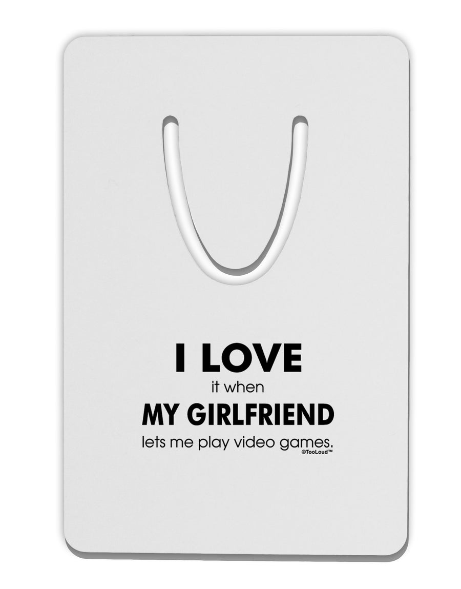 I Love My Girlfriend Videogames Aluminum Paper Clip Bookmark-Bookmark-TooLoud-White-Davson Sales