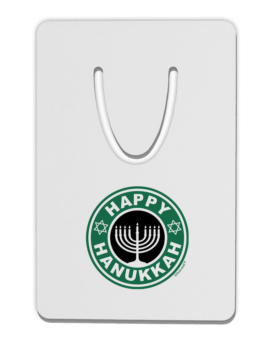 Happy Hanukkah Latte Logo Aluminum Paper Clip Bookmark-Bookmark-TooLoud-White-Davson Sales
