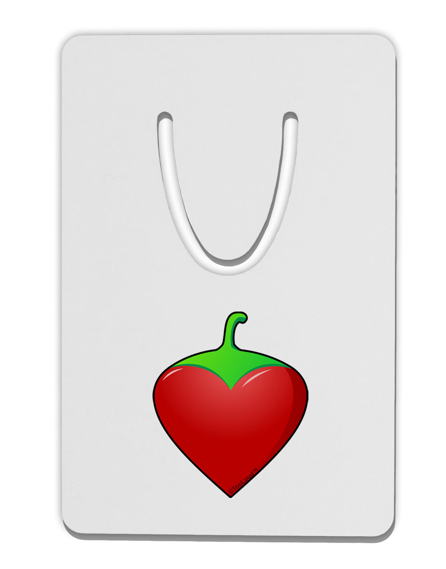 Chili Pepper Heart Aluminum Paper Clip Bookmark-Bookmark-TooLoud-White-Davson Sales