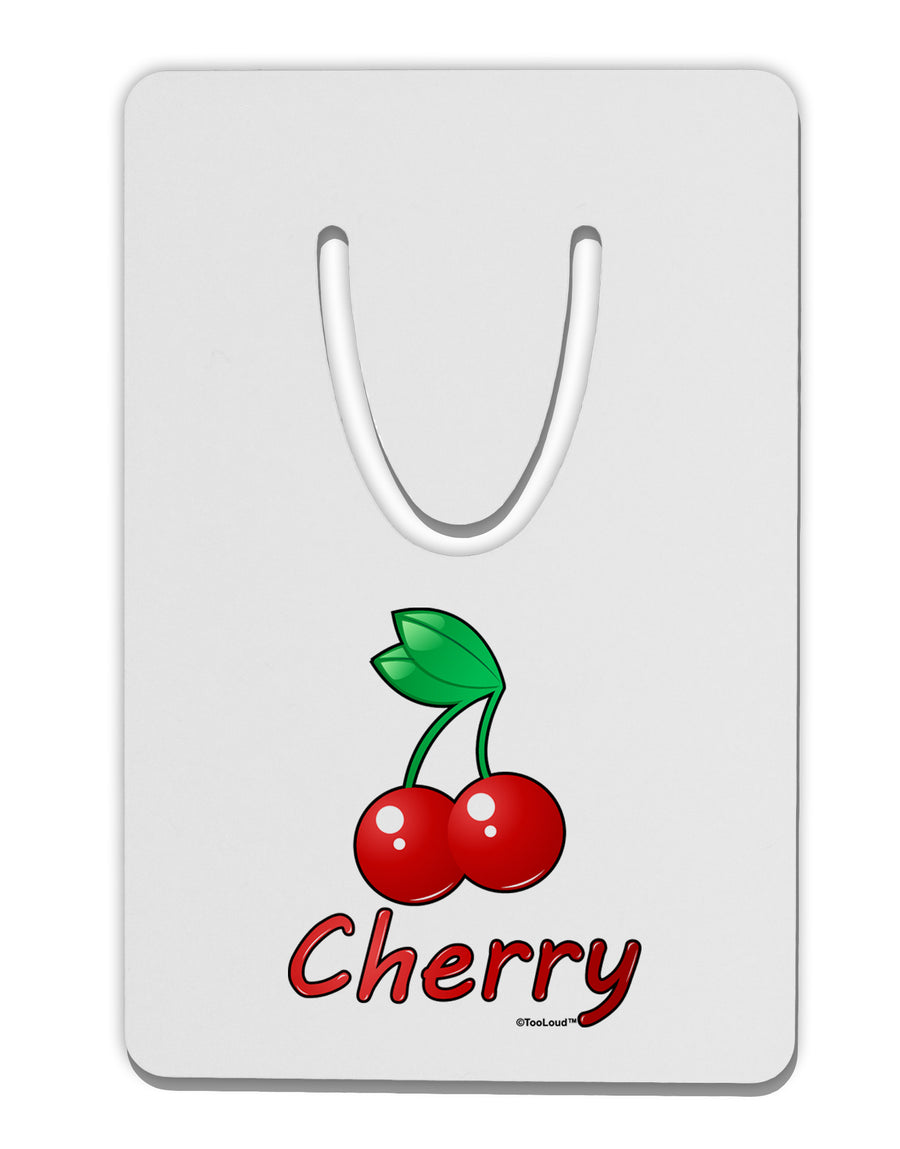 Cherry Text Aluminum Paper Clip Bookmark-Bookmark-TooLoud-White-Davson Sales