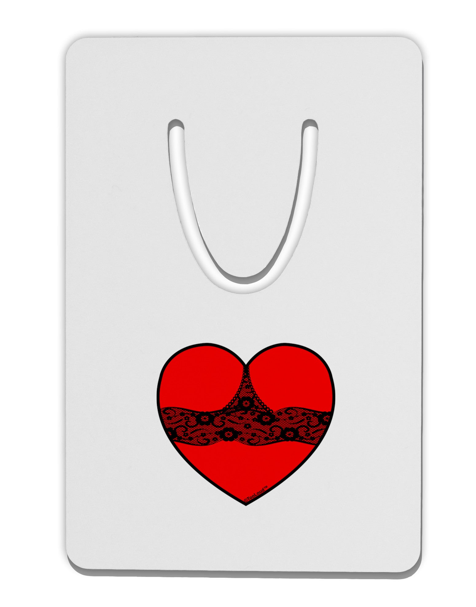 Black Lace Panty Heart Aluminum Paper Clip Bookmark-Bookmark-TooLoud-White-Davson Sales