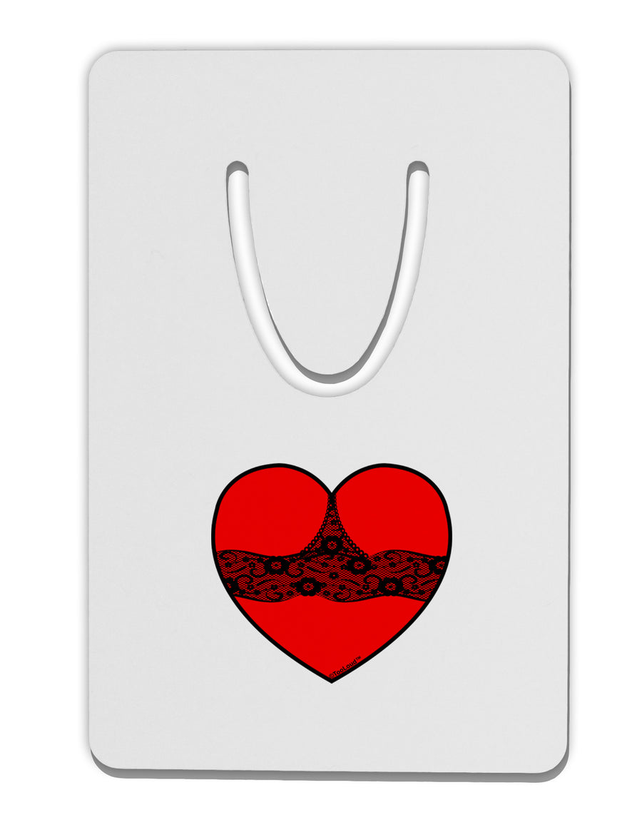 Black Lace Panty Heart Aluminum Paper Clip Bookmark-Bookmark-TooLoud-White-Davson Sales