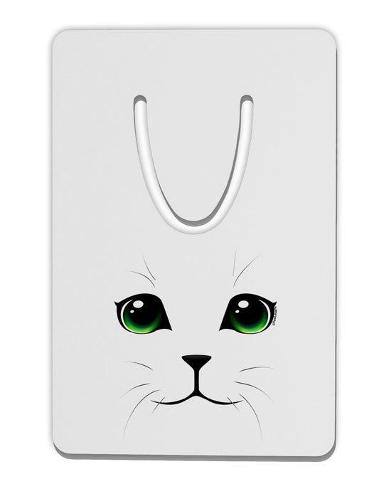 Green-Eyed Cute Cat Face Aluminum Paper Clip Bookmark-Bookmark-TooLoud-White-Davson Sales