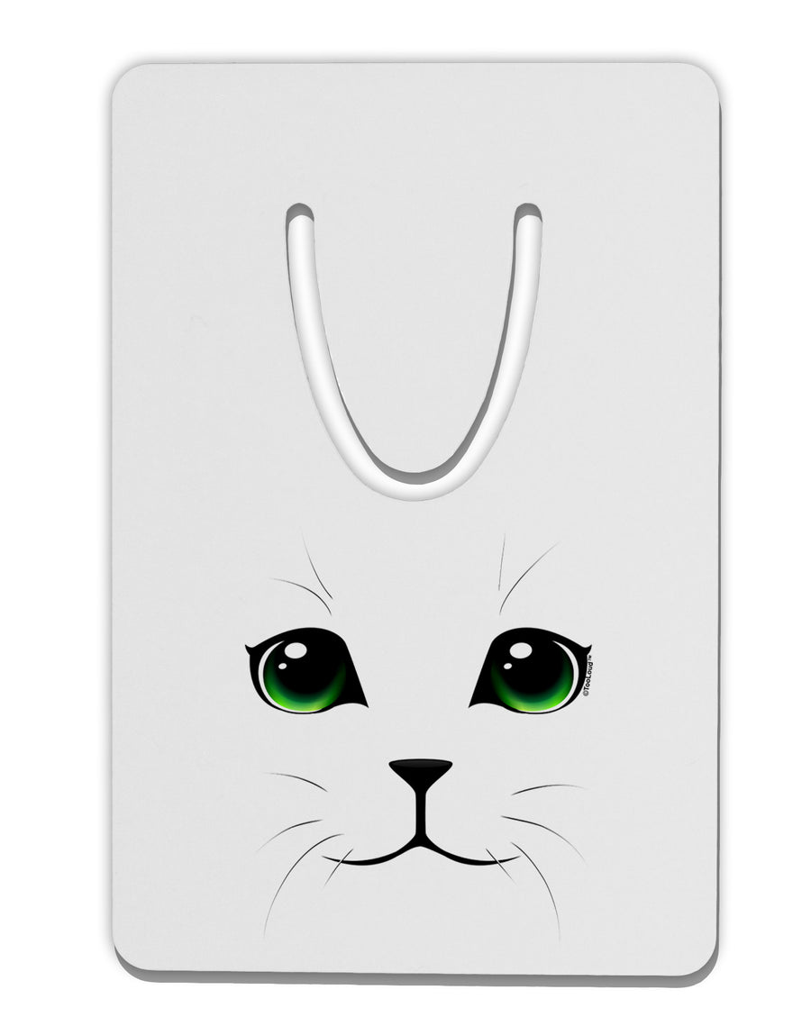 Green-Eyed Cute Cat Face Aluminum Paper Clip Bookmark-Bookmark-TooLoud-White-Davson Sales