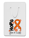 Hope for a Cure - Orange Ribbon Leukemia - Flowers Aluminum Paper Clip Bookmark-Bookmark-TooLoud-White-Davson Sales