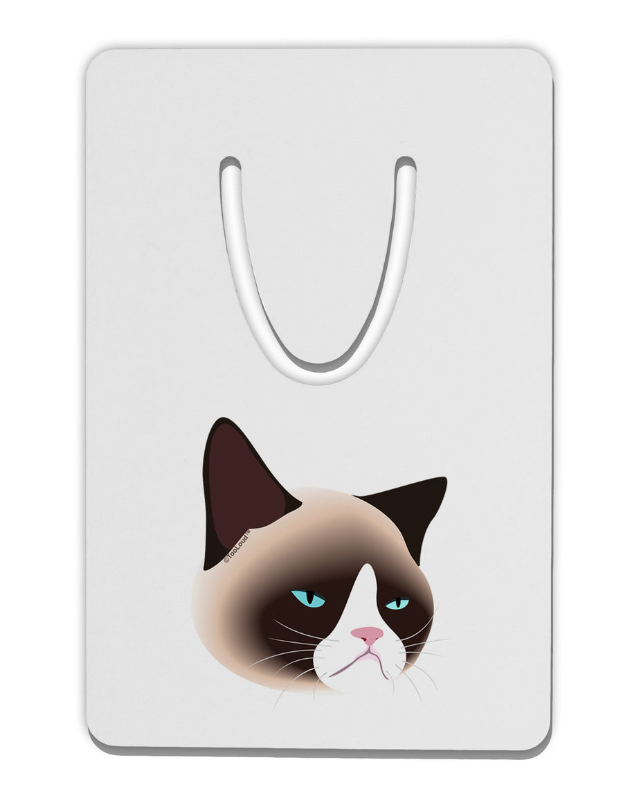 Cute Disgruntled Siamese Cat Aluminum Paper Clip Bookmark-Bookmark-TooLoud-White-Davson Sales