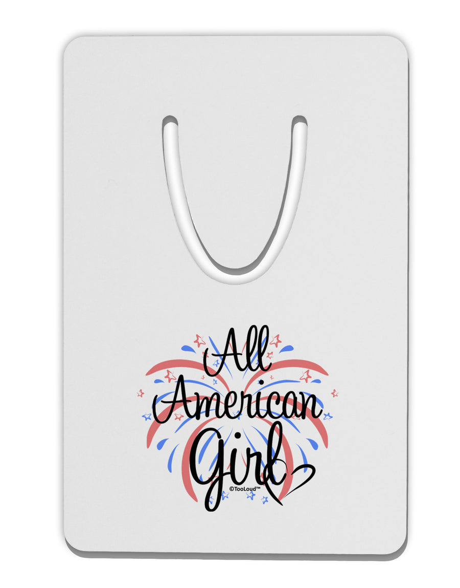 All American Girl - Fireworks and Heart Aluminum Paper Clip Bookmark by TooLoud-Bookmark-TooLoud-White-Davson Sales