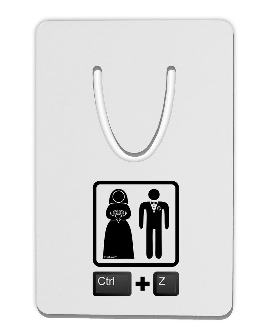 Ctrl Z - Marriage Aluminum Paper Clip Bookmark-Bookmark-TooLoud-White-Davson Sales