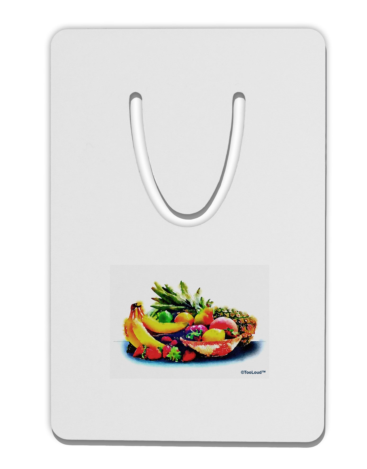 TooLoud Watercolor Fruit Bowl 3 Aluminum Paper Clip Bookmark-Bookmark-TooLoud-White-Davson Sales