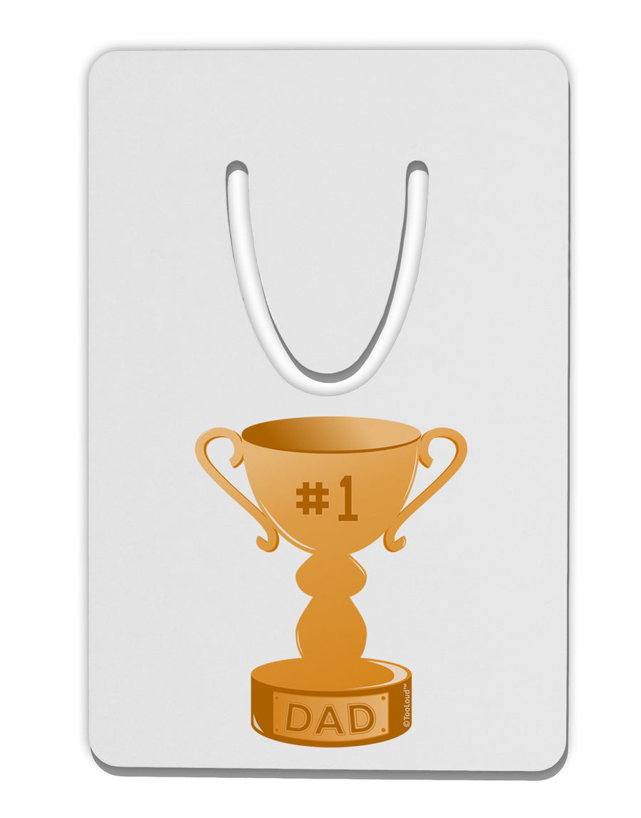 Number One Dad Trophy Aluminum Paper Clip Bookmark-Bookmark-TooLoud-White-Davson Sales