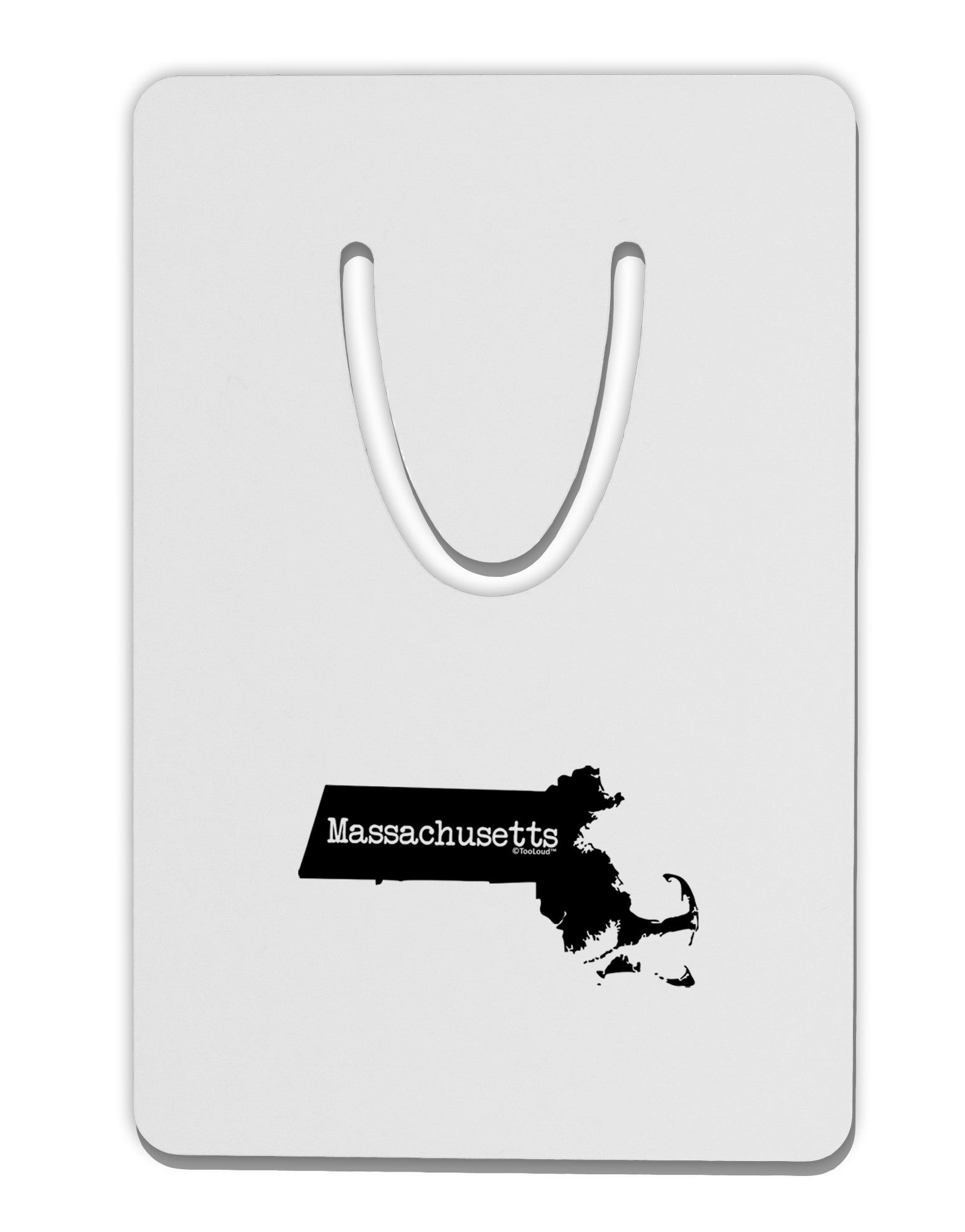 Massachusetts - United States Shape Aluminum Paper Clip Bookmark-Bookmark-TooLoud-White-Davson Sales